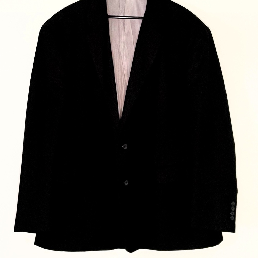 Black - Stafford Signature Smart Wool Mens Classic Fit Suit Jacket 52R
